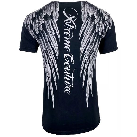 Xtreme Couture Affliction Men's T-Shirt AEROSMITH Black Wings Biker Tattoo MMA - Picture 3 of 5
